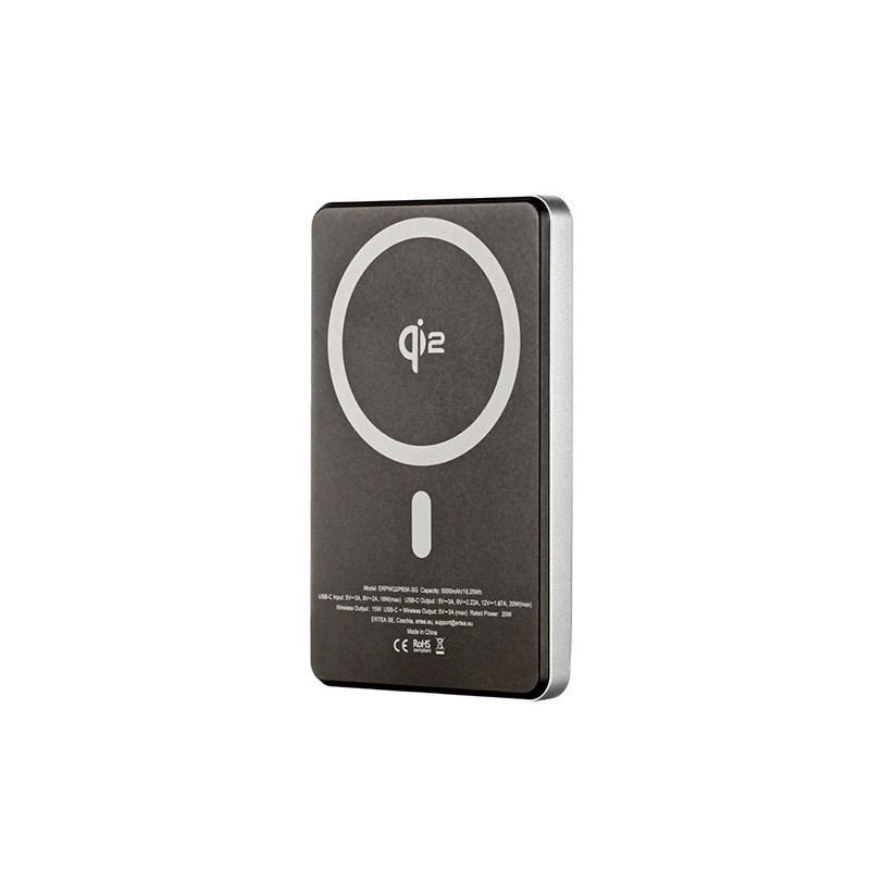 ER POWER Qi2 Dual PowerBank 5000mAh s USB-C - Space Gray