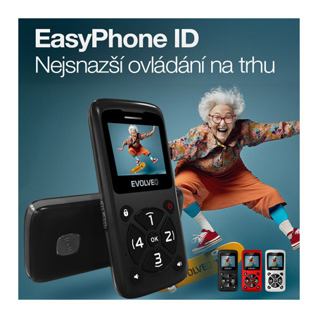 EVOLVEO EasyPhone ID, mobilný telefón pre seniorov, červená