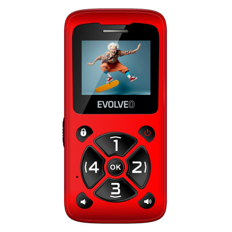 EVOLVEO EasyPhone ID, mobilný telefón pre seniorov, červená