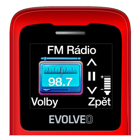 EVOLVEO EasyPhone ID, mobilný telefón pre seniorov, červená