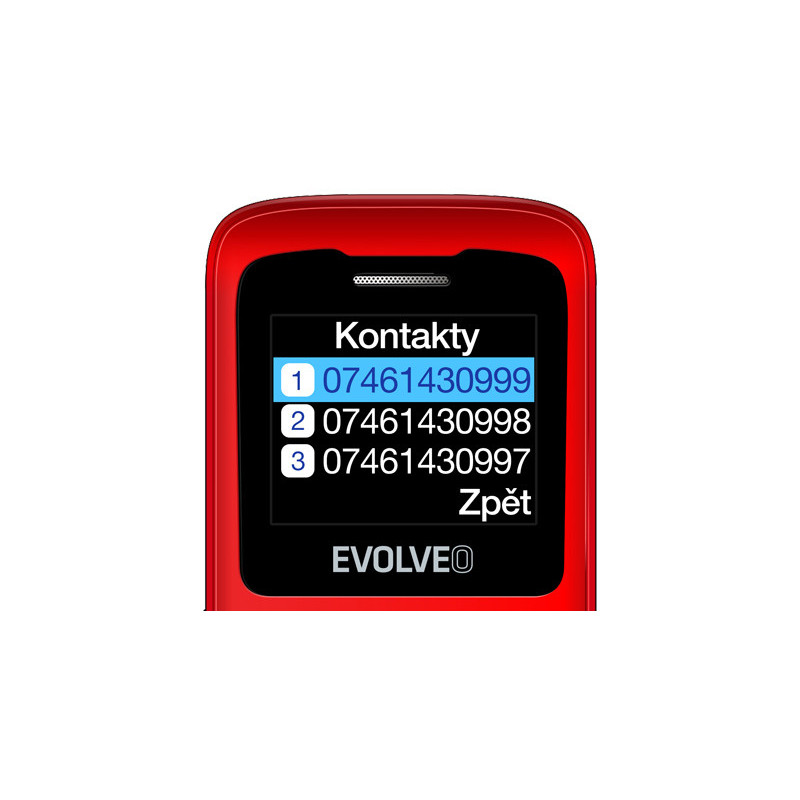 EVOLVEO EasyPhone ID, mobilný telefón pre seniorov, červená