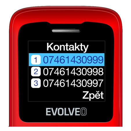 EVOLVEO EasyPhone ID, mobilný telefón pre seniorov, červená