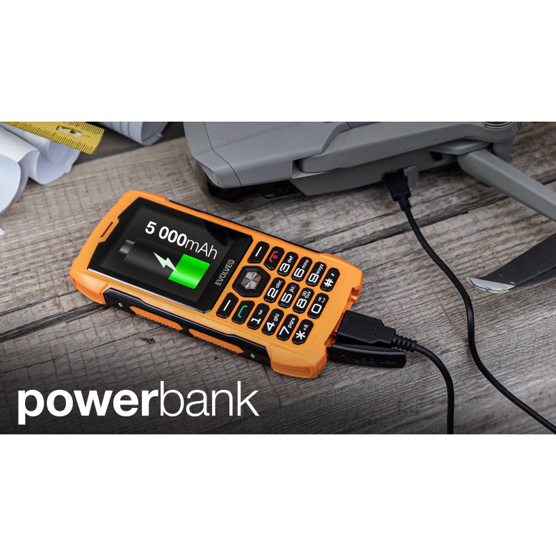 EVOLVEO StrongPhone H1, vodotesný odolný Dual SIM telefón, oranžová