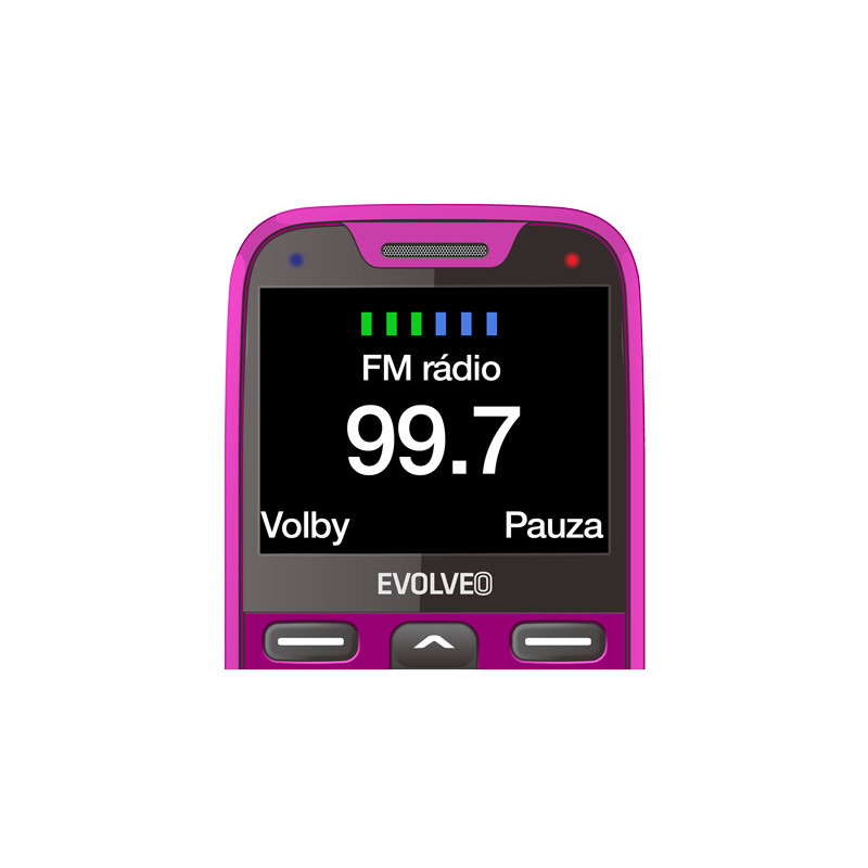 EVOLVEO EasyPhone XR, mobilný telefón pre seniorov s nabíjacím stojanom, ružový