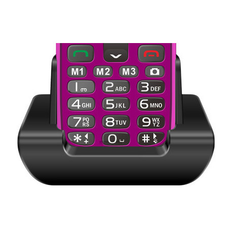 EVOLVEO EasyPhone XR, mobilný telefón pre seniorov s nabíjacím stojanom, ružový