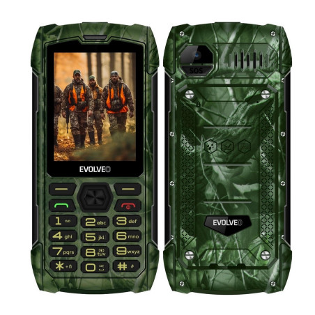 EVOLVEO StrongPhone H1, vodotesný odolný Dual SIM telefón, lovecká kamufláž
