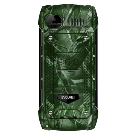 EVOLVEO StrongPhone H1, vodotesný odolný Dual SIM telefón, lovecká kamufláž