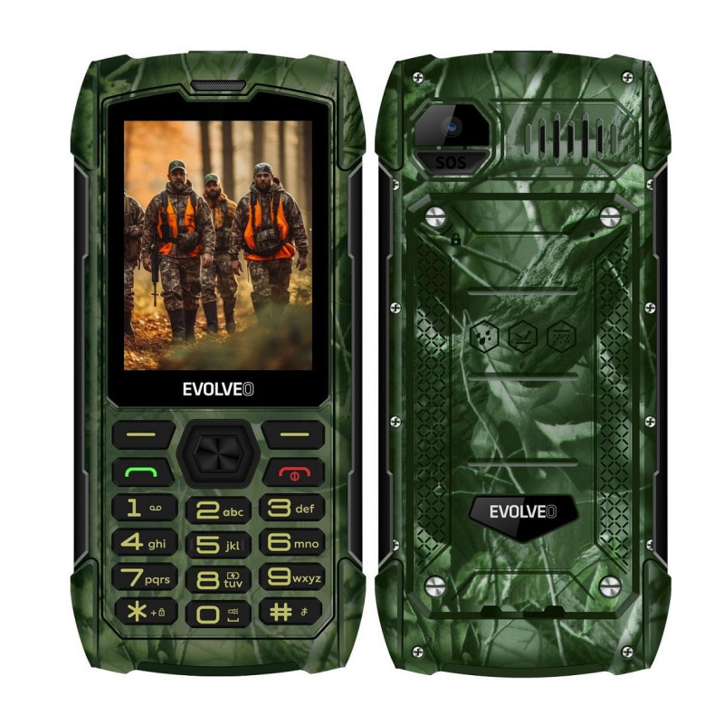EVOLVEO StrongPhone H1, vodotesný odolný Dual SIM telefón, lovecká kamufláž