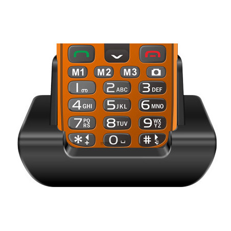 EVOLVEO EasyPhone XR, mobilný telefón pre seniorov s nabíjacím stojanom, oranžový