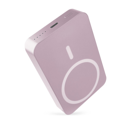 EMOS POWERBANKA WI1046, bezdrôtové nabíjanie 20W, 10.000mAh, LOSOSOVÁ, 1xUSB-C