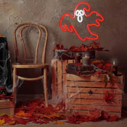 Dekoratívne LED neón Duch červený