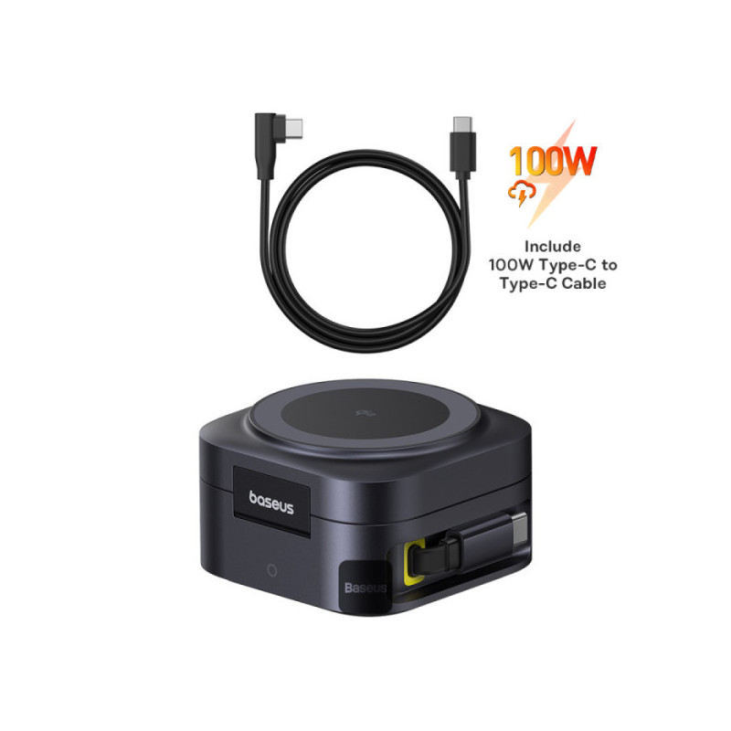 Baseus Magnetický bezdrôtový nabíjací stojan PicoGo Series 2v1 Qi2 67W čierny