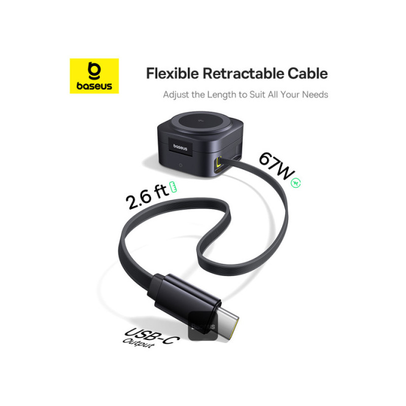 Baseus Magnetický bezdrôtový nabíjací stojan PicoGo Series 2v1 Qi2 67W čierny