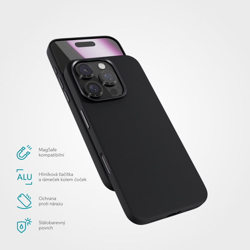 Epico Mag+ Silicone Pro kryt iPhone 16 Pro - čierny