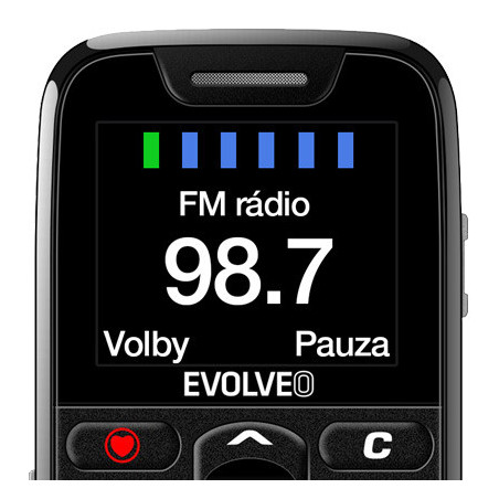 EVOLVEO EasyPhone, mobilný telefón pre seniorov s nabíjacím stojanom, čierna