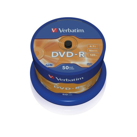 VERBATIM DVD-R(50-Pack)Spindl/MattSlvr/16x/4.7GB