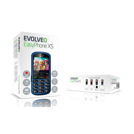EVOLVEO EasyPhone XS, mobilný telefón pre seniorov, modrý