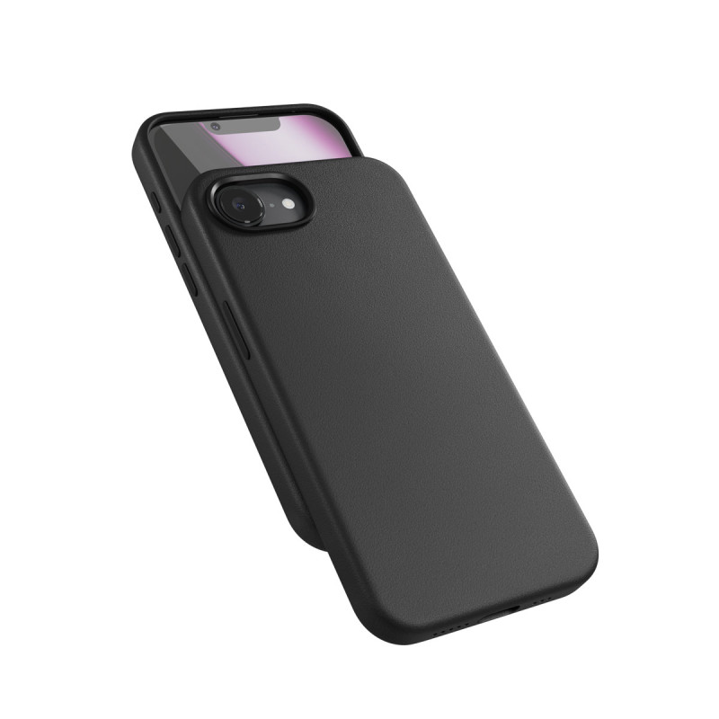Epico Mag+ kožený kryt iPhone 16e - čierna