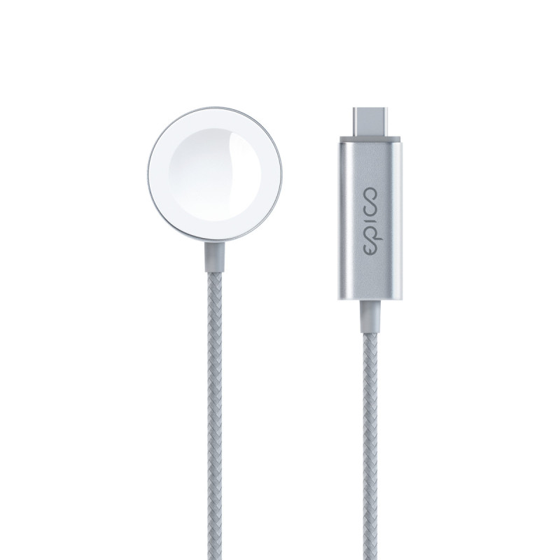 Epico USB-C Charger Apple Watch 1,2m - strieborná
