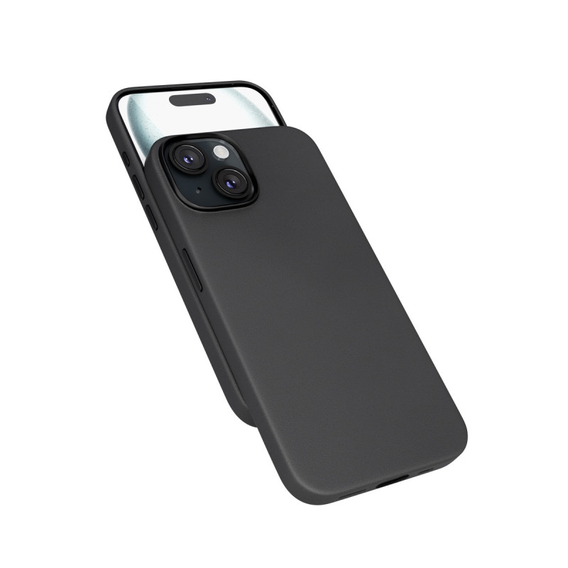 Epico Mag+ kožený kryt iPhone 15 - čierna