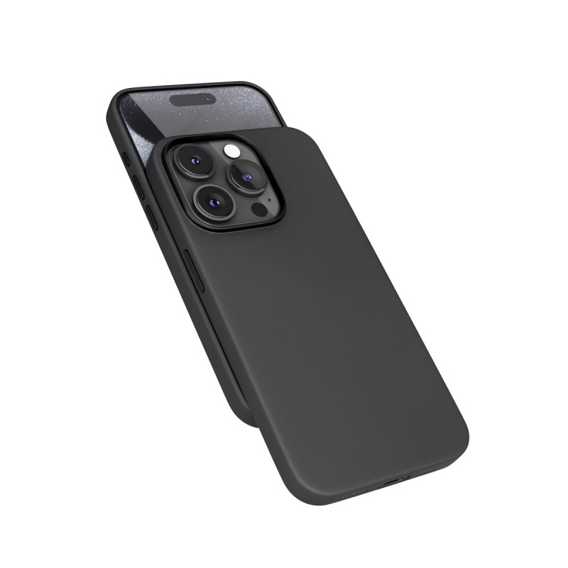 Epico Mag+ kožený kryt iPhone 15 Pro Max - čierna