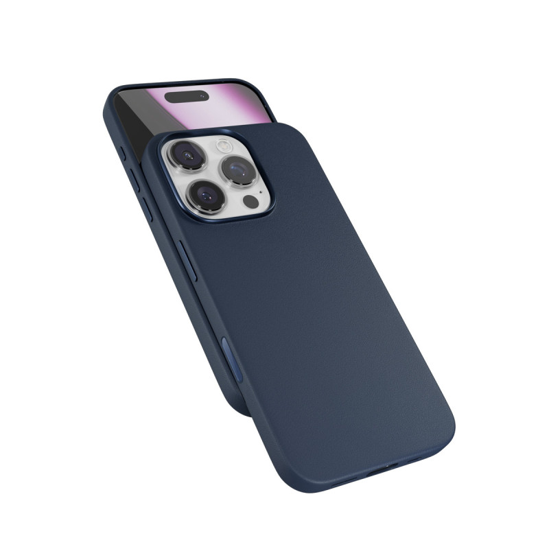 Epico Mag+ kožený kryt iPhone 16 Pro Max - modrá