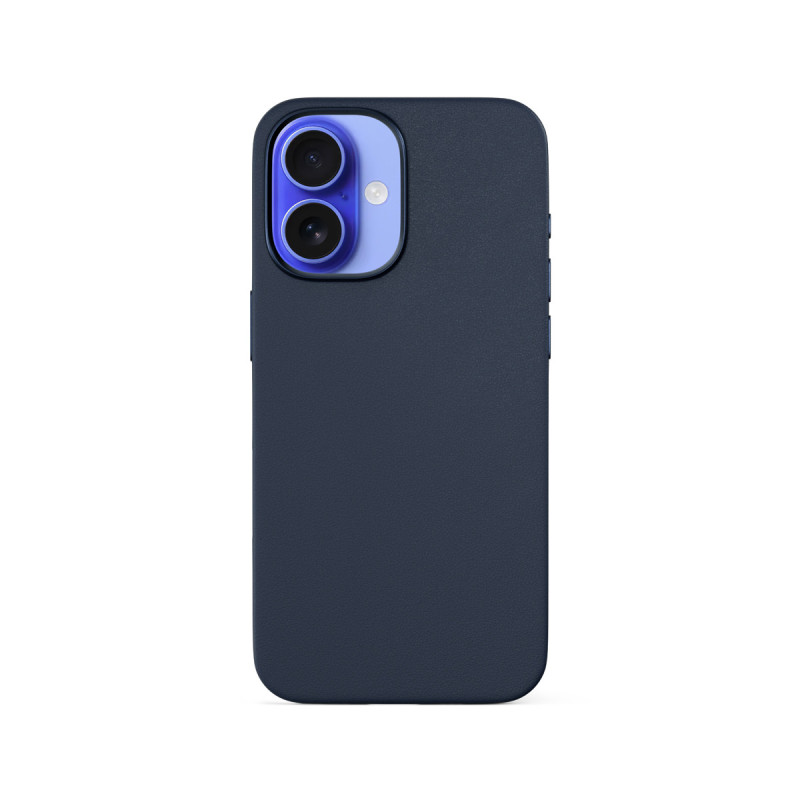 Epico Mag+ kožený kryt iPhone 16 - modrá