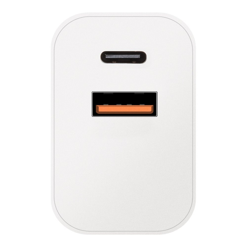 OBAL:ME Cestovná Nabíjačka USB-A + USB-C 20W + 2x kábel 1m White