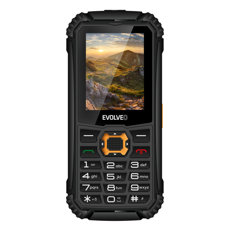 EVOLVEO StrongPhone Q1, vodotesný odolný Dual SIM telefón, čierno-oranžový