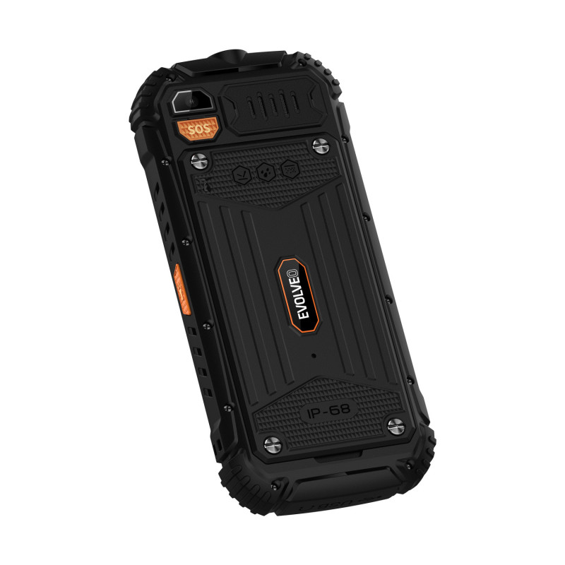 EVOLVEO StrongPhone Q1, vodotesný odolný Dual SIM telefón, čierno-oranžový
