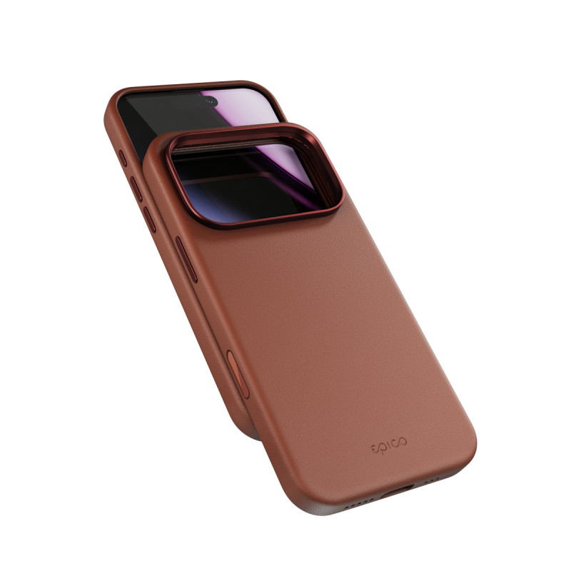 Epico Leather Mag+ Case iPhone 17 Pro Max - hnedá