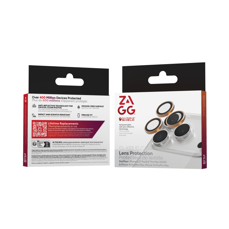 ZAGG Ochranná šošovka Premium pre Apple iPhone 17 Pro/Pro Max/16 Pro/Pro Max/15 Pro/Pro Max - oranžová