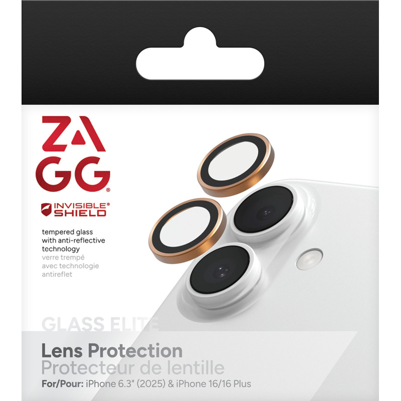 ZAGG Ochranná šošovka Premium pre Apple iPhone 17/16/16+ - oranžová