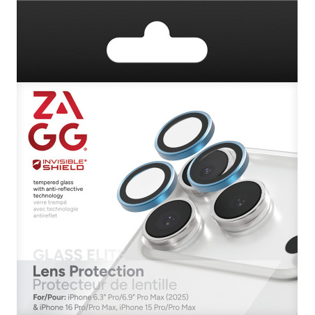 ZAGG Ochranná šošovka Premium pre Apple iPhone 17 Pro/Pro Max/16 Pro/Pro Max/15 Pro/Pro Max - modrá