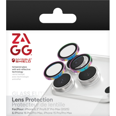 ZAGG Ochranná šošovka Premium pre Apple iPhone 17 Pro/Pro Max/16 Pro/Pro Max/15 Pro/Pro Max - dúhová