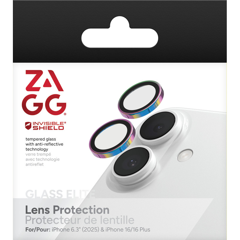 ZAGG Ochranná šošovka Premium pre Apple iPhone 17/16/16+ - dúhová