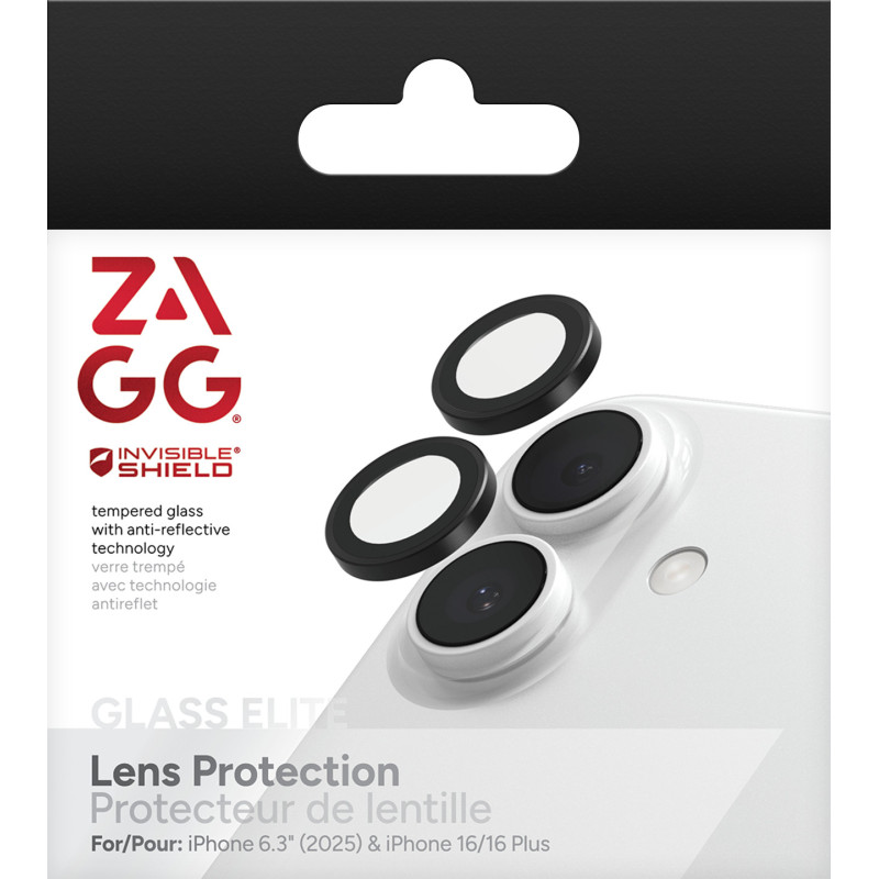 ZAGG Ochranná šošovka Premium pre Apple iPhone 17/16/16+ - čierna