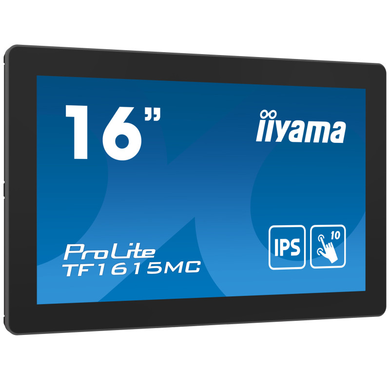 16" iiyama TF1615MC-B1: FHD, 10P, IP65, HDMI, DP, VGA