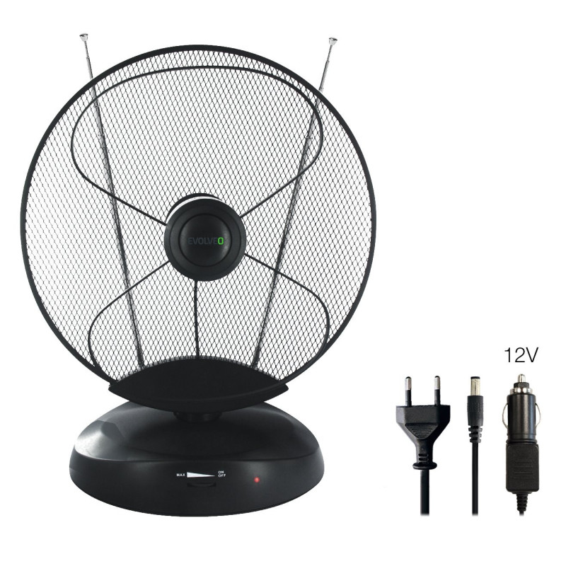 EVOLVEO Xany 4, 230/12V, aktívna izbová anténa FM/DAB+/DVB-T2, filter LTE,4G,5G