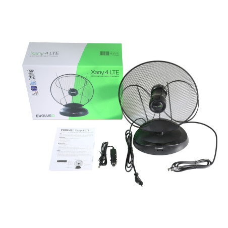 EVOLVEO Xany 4, 230/12V, aktívna izbová anténa FM/DAB+/DVB-T2, filter LTE,4G,5G
