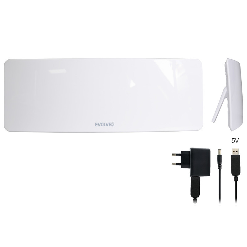EVOLVEO Xany 1, 230/5V, aktívna izbová anténa DAB+/DVB-T2, filter LTE,4G,5G
