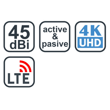 EVOLVEO Xany 2A, 230/5V, aktívna izbová anténa FM/DAB+/DVB-T2, filter LTE,4G,5G