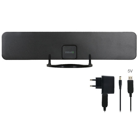 EVOLVEO Xany 2B, 230/5V, aktívna izbová anténa FM/DAB+/DVB-T2, filter LTE,4G,5G