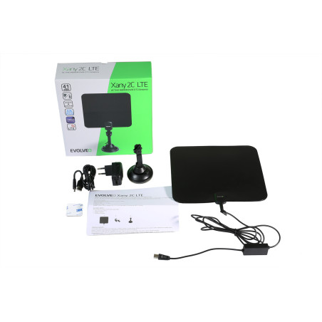 EVOLVEO Xany 2C LTE 230/5V, aktívna izbová anténa FM/DAB+/DVB-T/T2, filter LTE