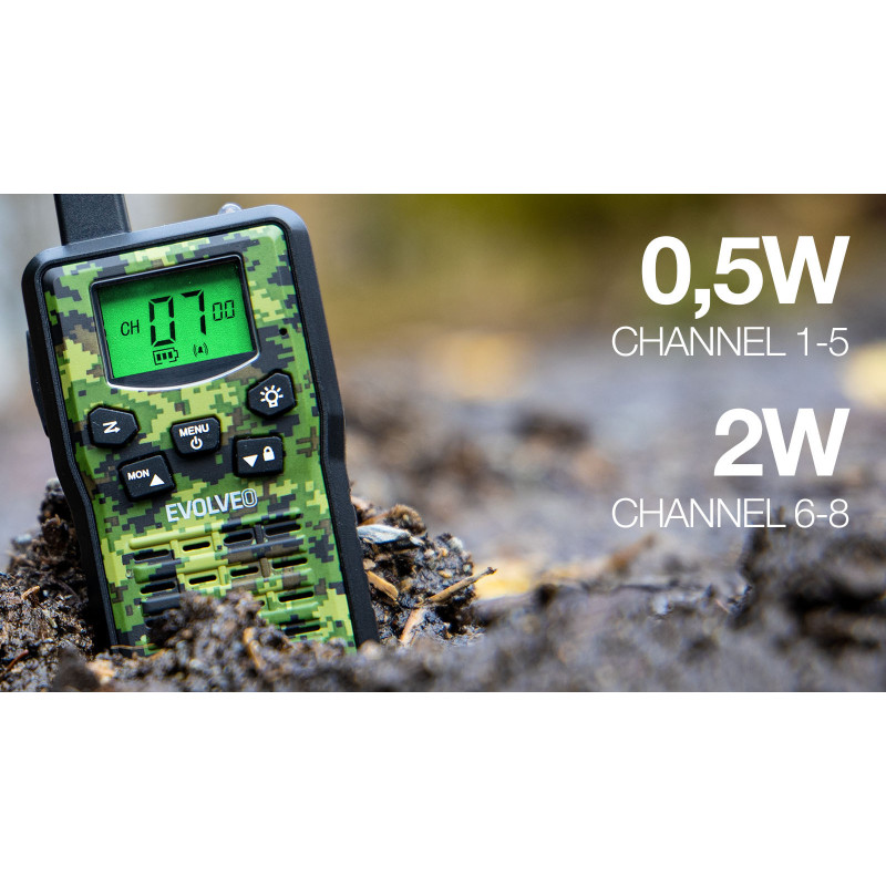 EVOLVEO FreeTalk 2W, PMR vysielačka s výkonom 0,5 a 2W