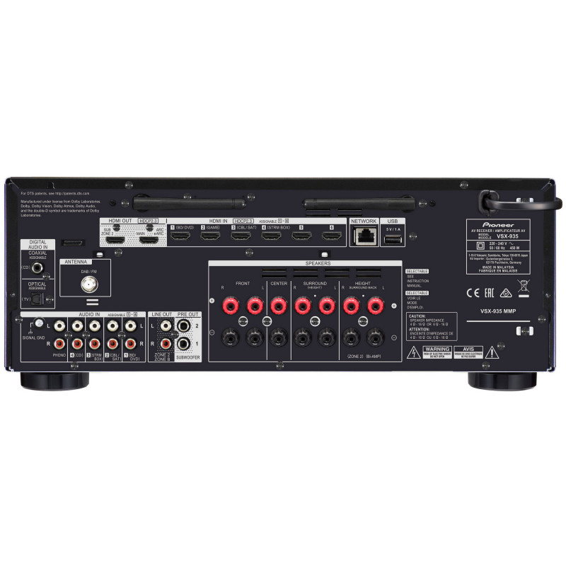 Pioneer VSX-935 AV prijímač 7.2 so sieťou, Chromecast, AirPlay 2, Spotify, TIDAL, TuneIn, čierny