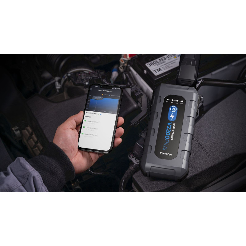 TOPDON V2200Plus/16000mAh/max výstupný prúd 2200A/2xUSB-A/USB-C/DC Jack/tester batérie