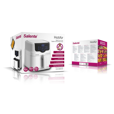 Salente HotAir, teplovzdušná fritéza 2v1, 4,3 l, biela