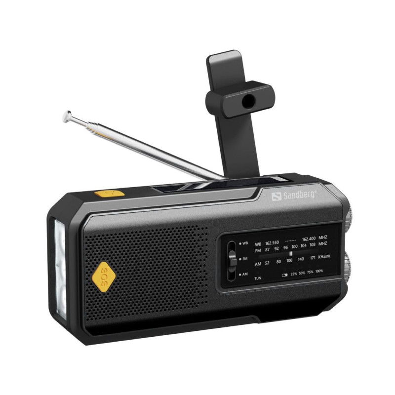 Sandberg Surviovor All-in-1 2000 mAh, FM/AM rádio s ďalšími funkciami, čierna