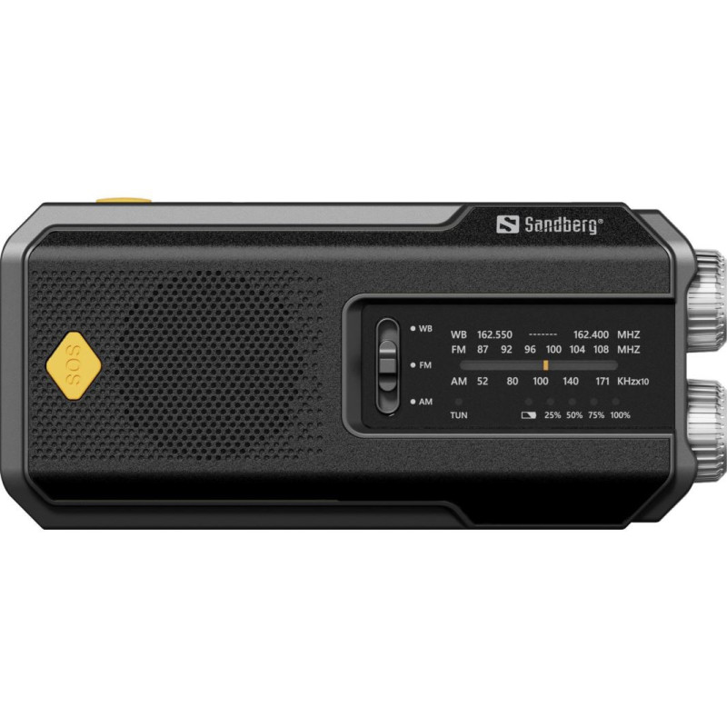 Sandberg Surviovor All-in-1 2000 mAh, FM/AM rádio s ďalšími funkciami, čierna
